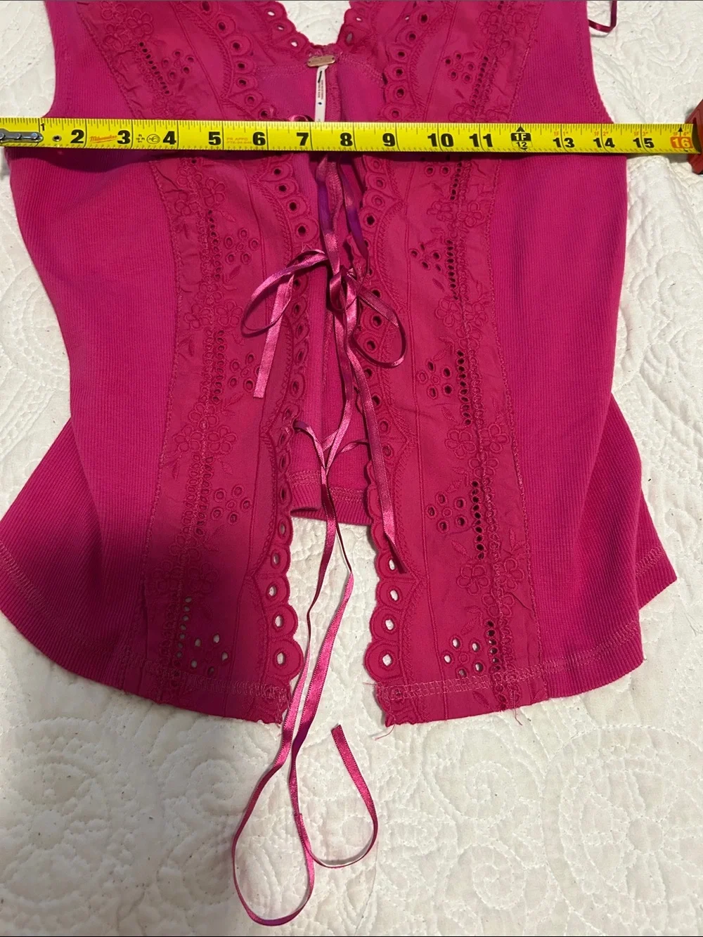 Free People Hot Pink Tiered Maxi Skirt and Lace Top Gesibelle Set Size S